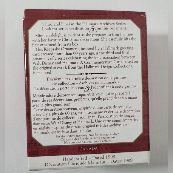 ❄️Hallmark Archives Series from 1997, 1998, 1999 Mickey Mouse Minnie Mouse - Picture 7 of 16